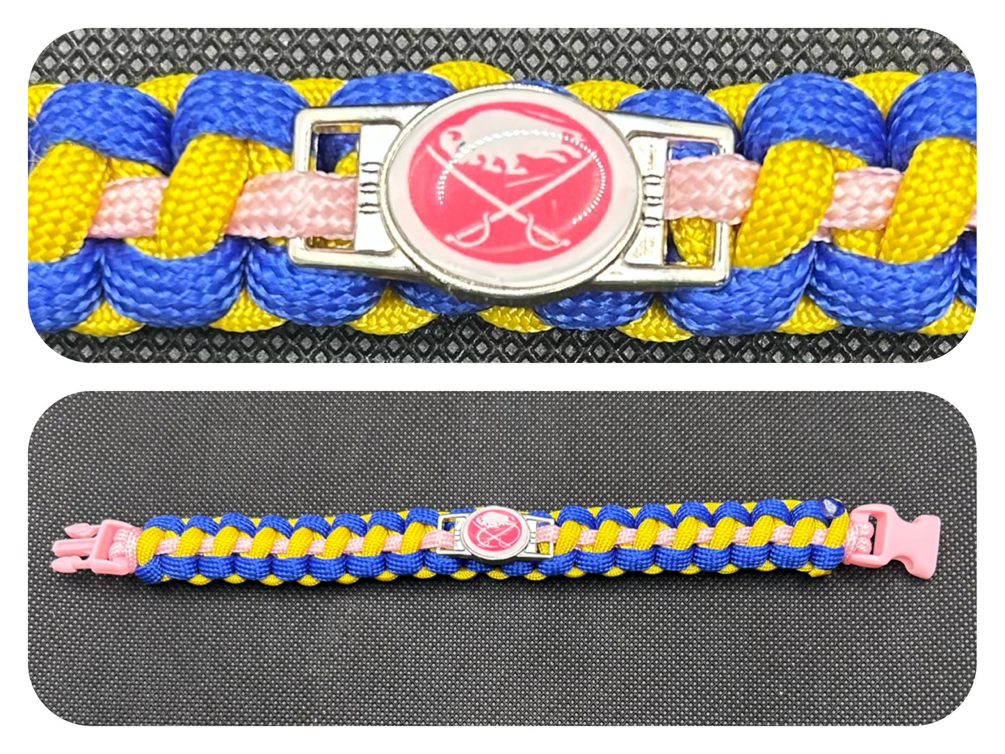 Buffalo Sabres (Pink) Inspired Paracord/Survival Bracelet