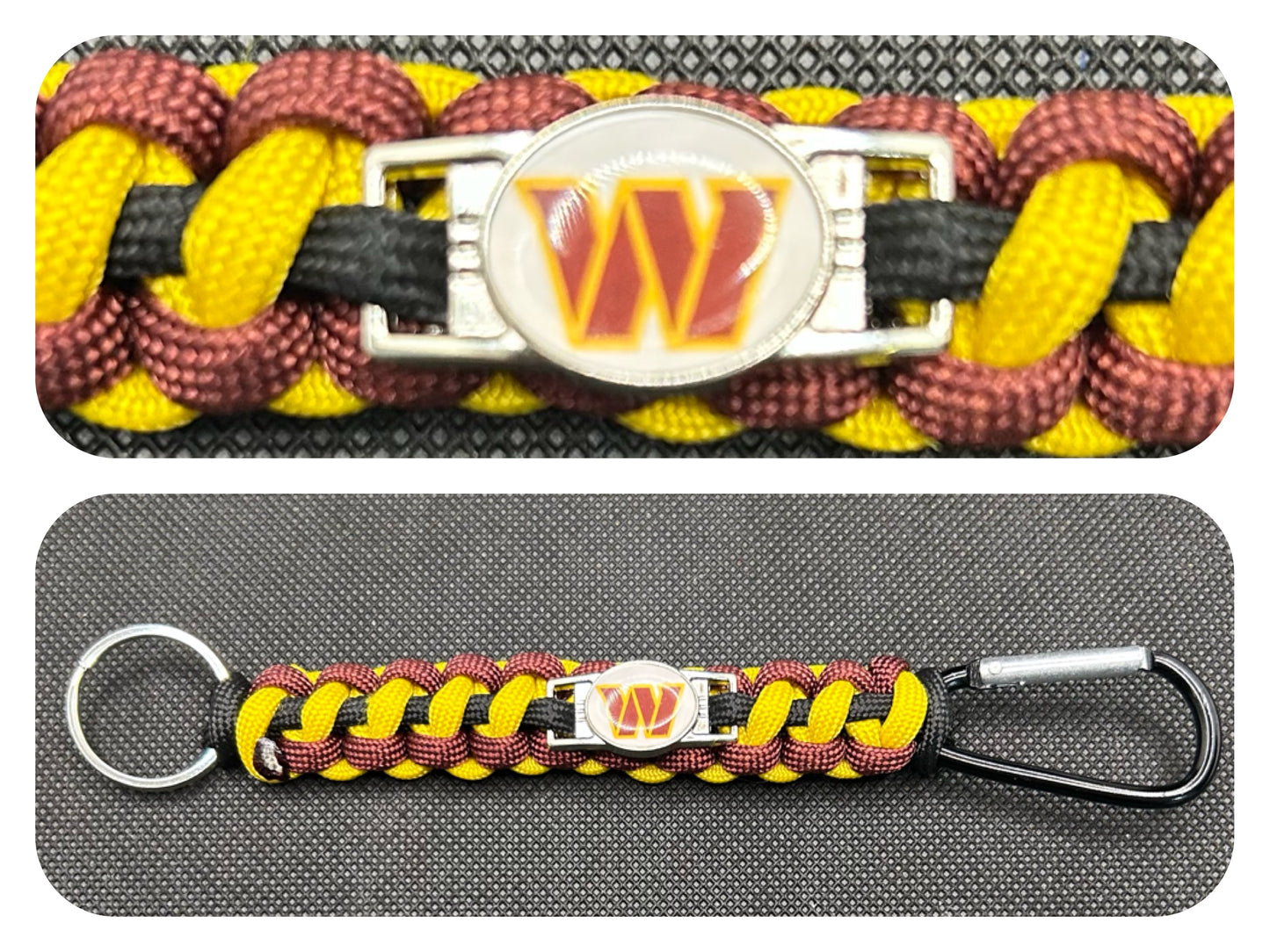 Washington Commanders Inspired Paracord/Survival Keychain