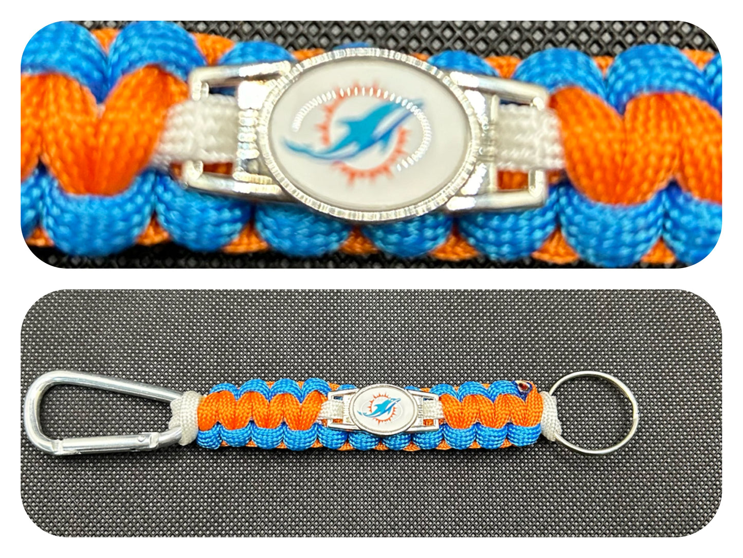 Miami Dolphins Inspired Paracord/Survival Keychain