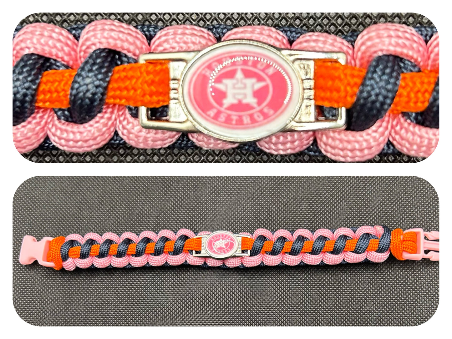 Houston Astros (Pink) Inspired Paracord/Survival Bracelet