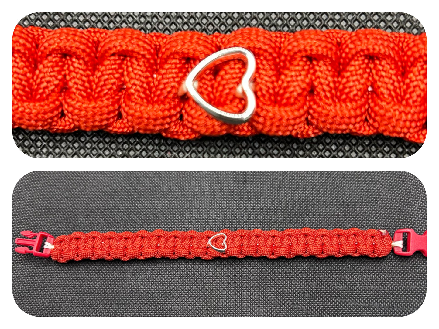 Valentine Heart Paracord/Survival Bracelet