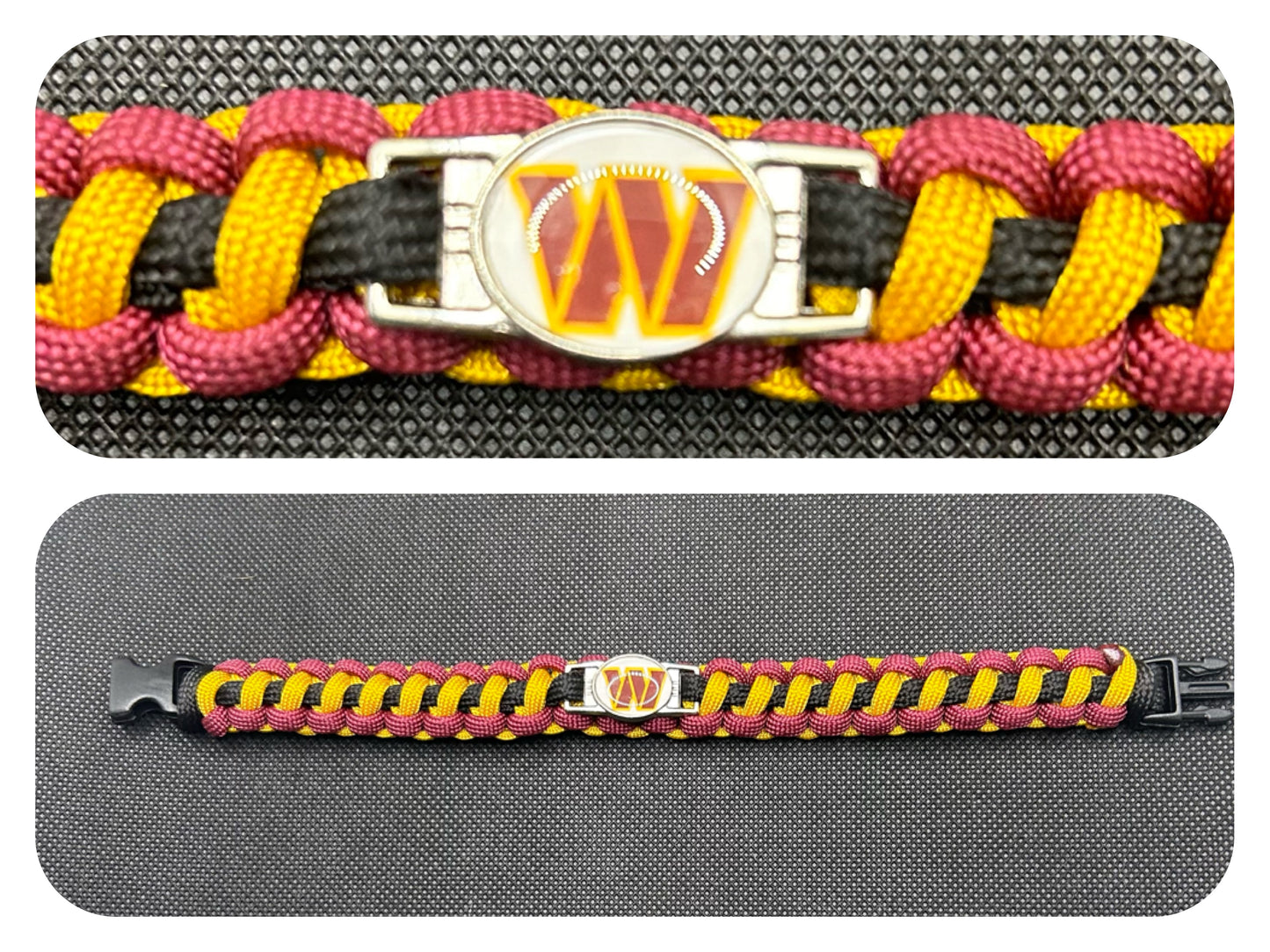 Washington Commanders Inspired Paracord/Survival Bracelet
