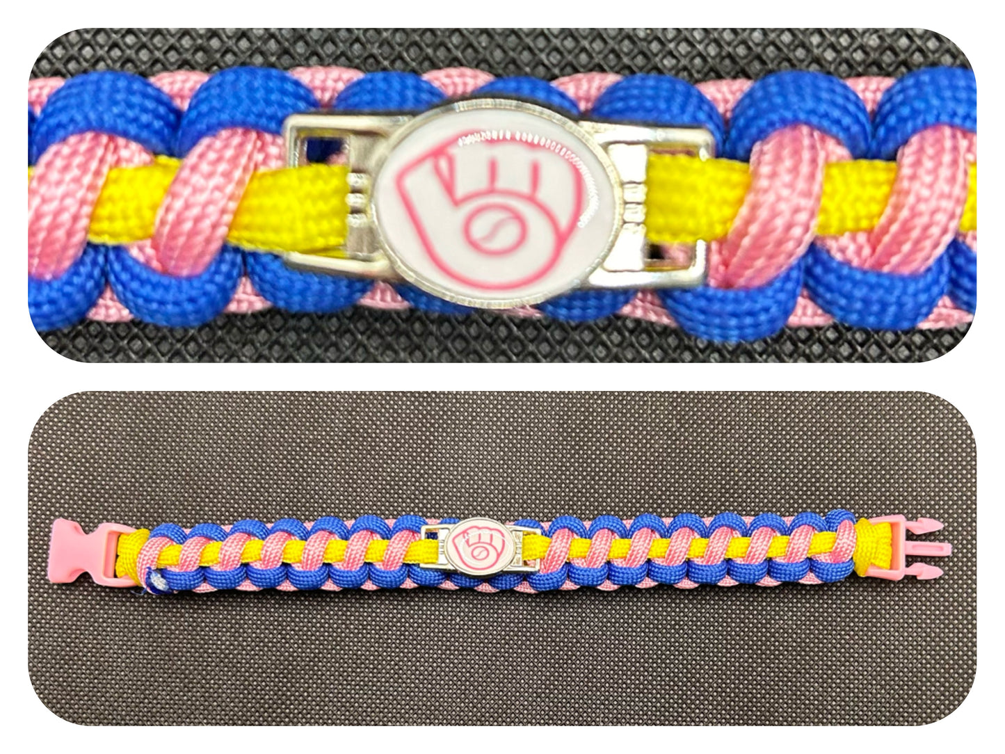 Milwaukee Brewers (Pink) Inspired Paracord/Survival Bracelet