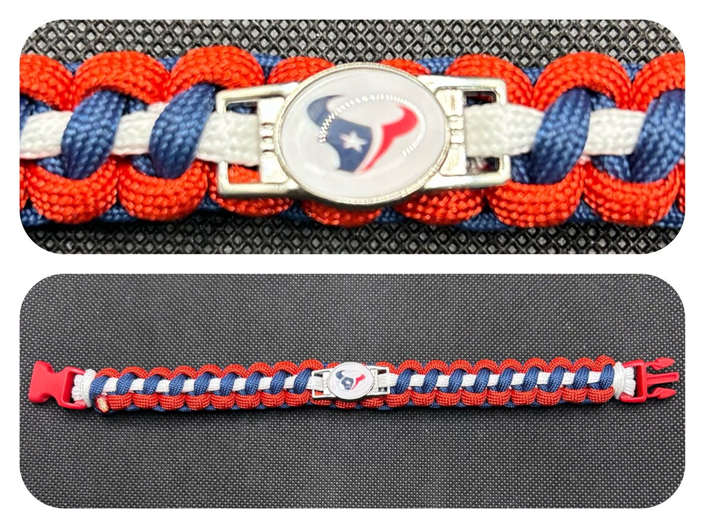 Houston Texans Inspired Paracord/Survival Bracelet