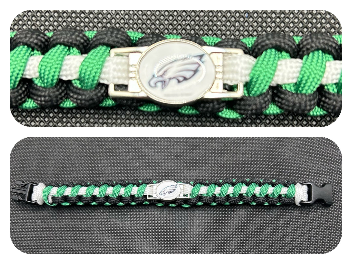 Philadelphia Eagles Inspired Paracord/Survival Bracelet