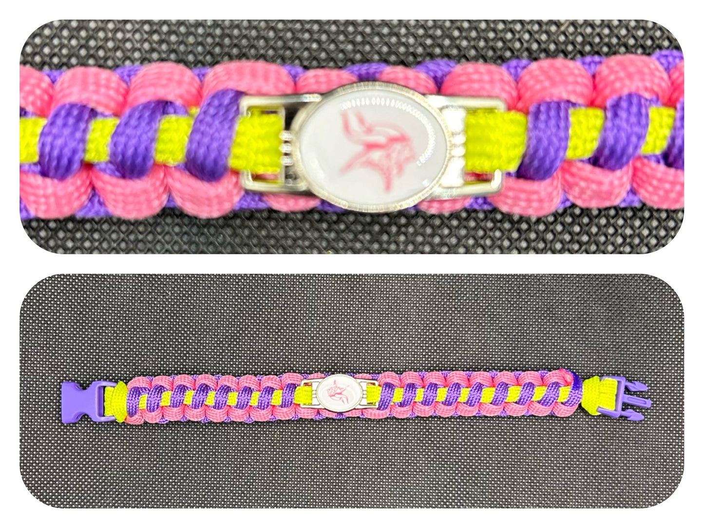 Minnesota Vikings (Pink) Inspired Paracord/Survival Bracelet
