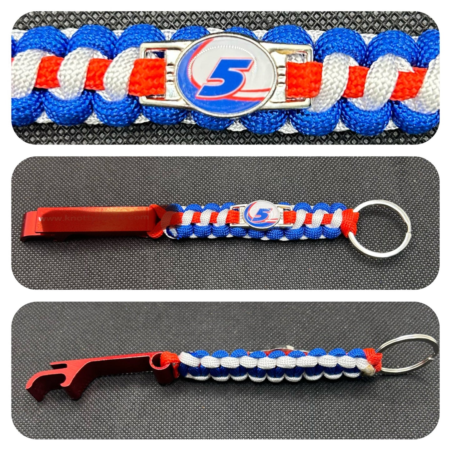 Kyle Larson Racing Inspired Paracord/Survival Keychain with Bottle Opener