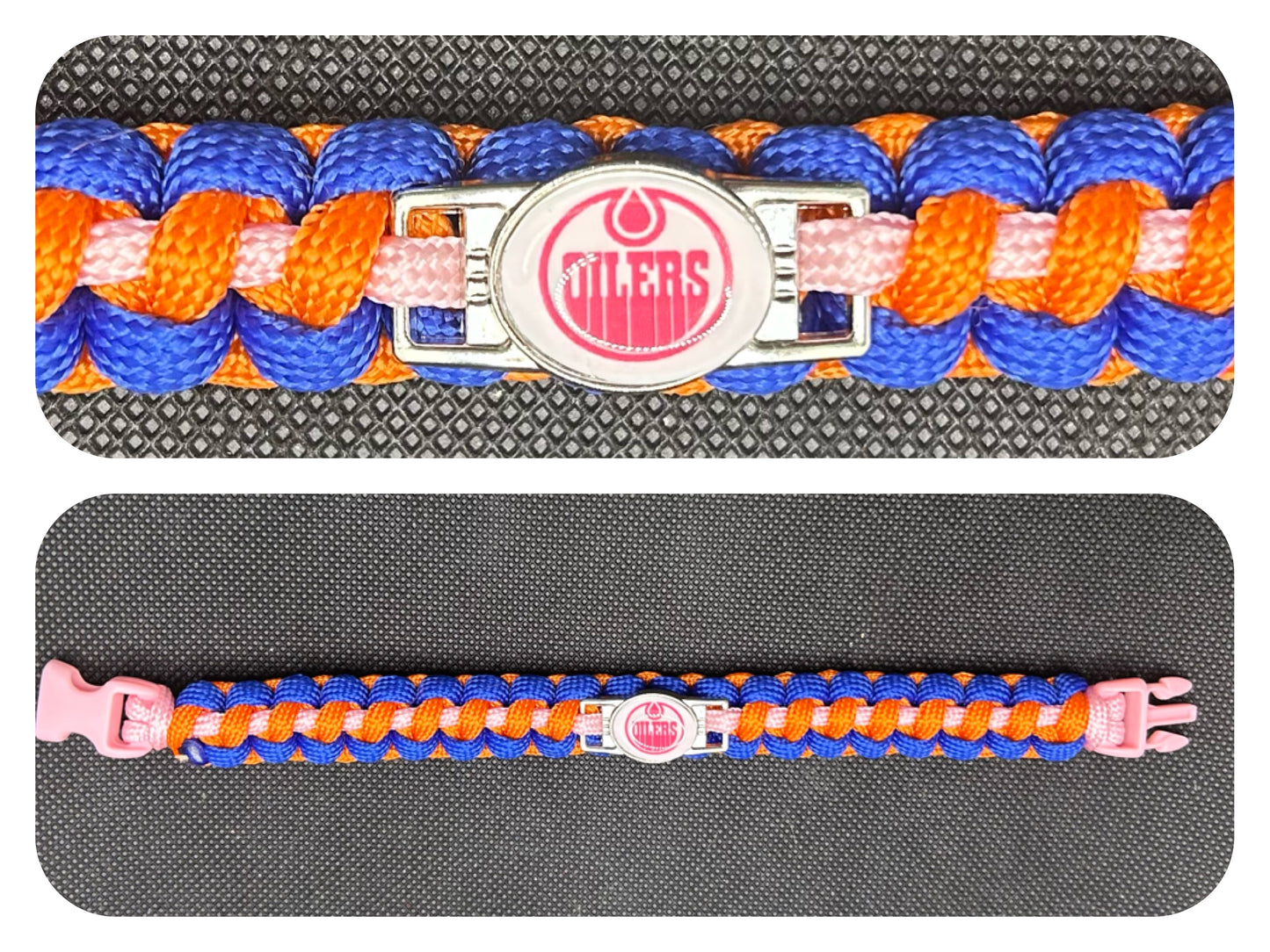 Edmonton Oilers (Pink) Inspired Paracord/Survival Bracelet