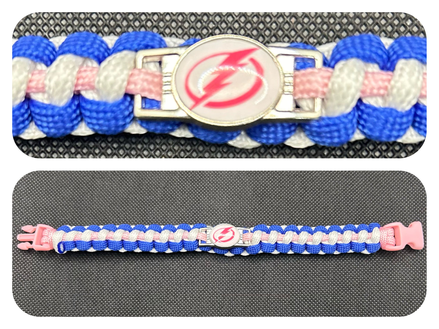 Tampa Bay Lightning (Pink) Inspired Paracord/Survival Bracelet