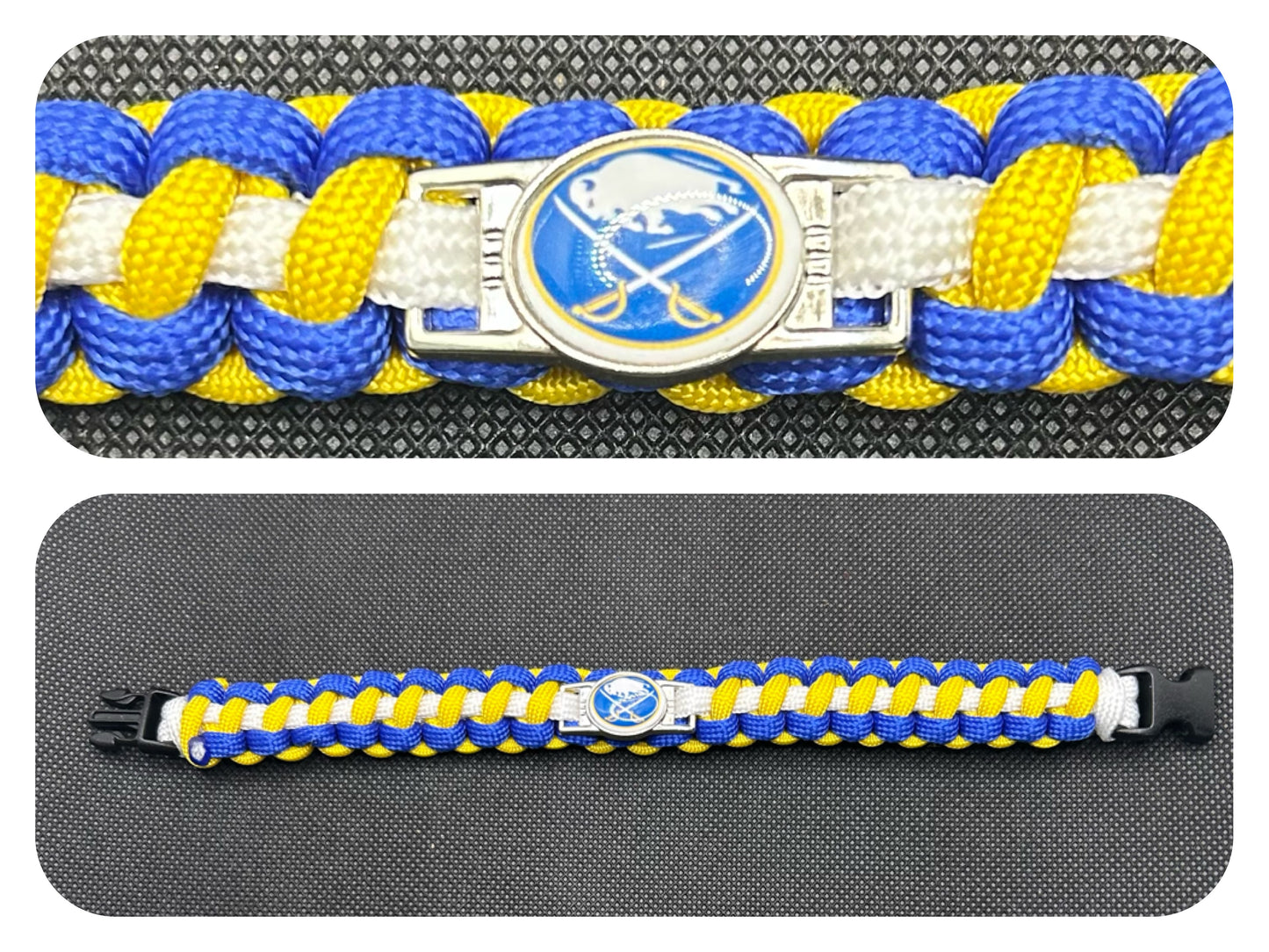 Buffalo Sabres Inspired Paracord/Survival Bracelet