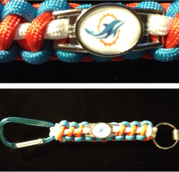 Miami Dolphins Inspired Paracord Keychain