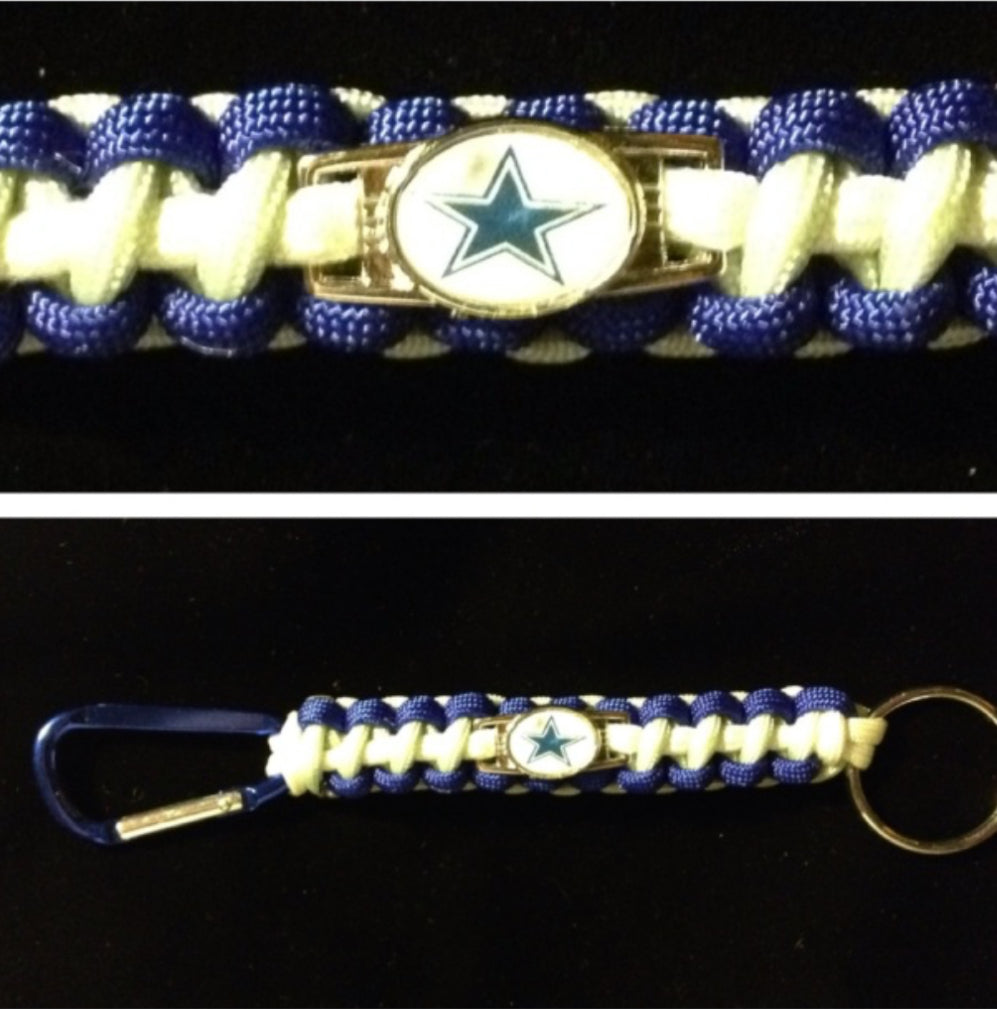 Dallas Cowboys Inspired Paracord Keychain