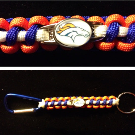 Denver Broncos Inspired Survival Keychain