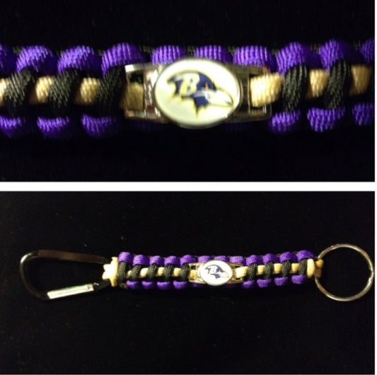 Baltimore Ravens Inspired Paracord Keychain