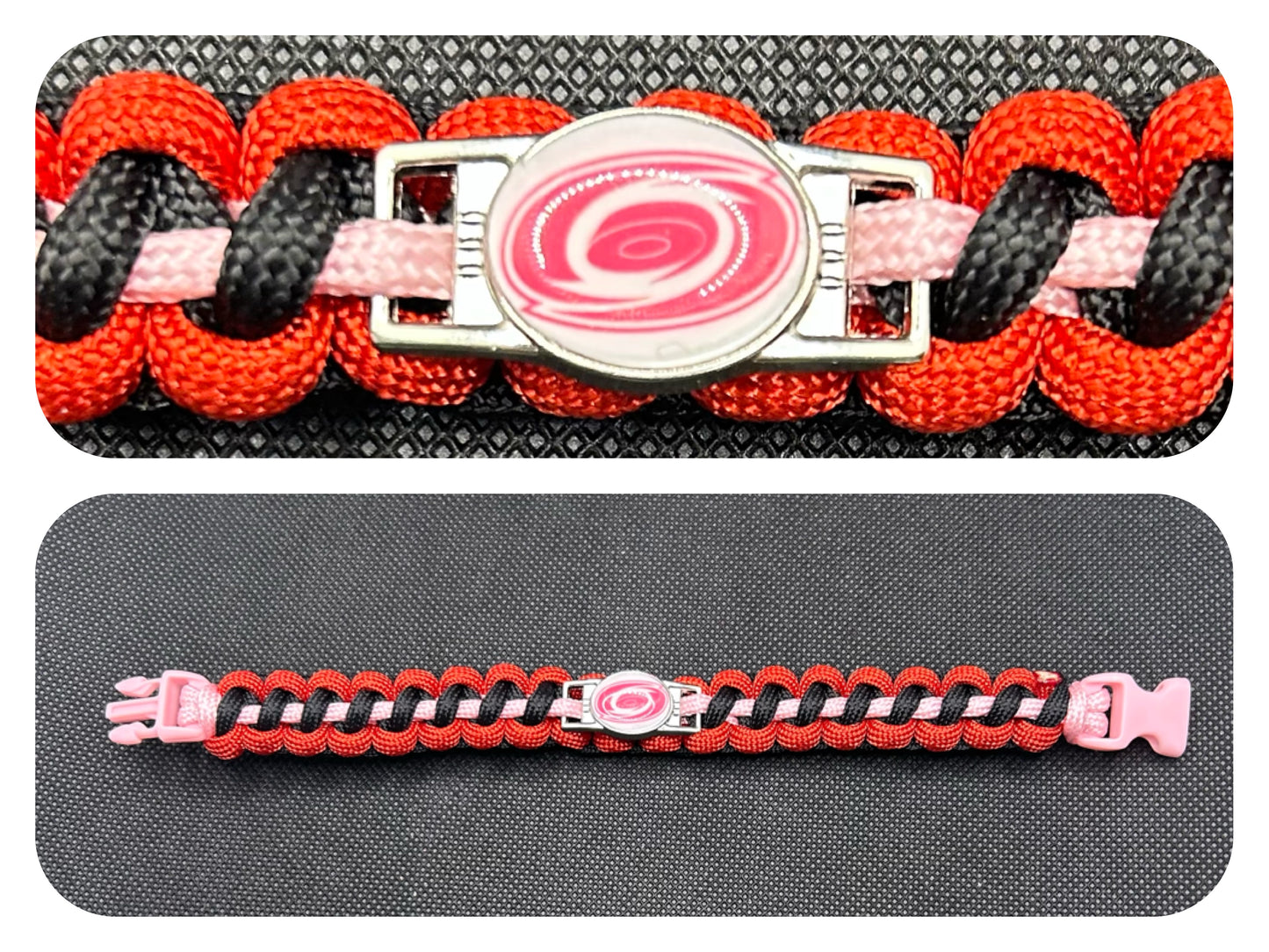 Carolina Hurricanes (Pink) Inspired Paracord/Survival Bracelet