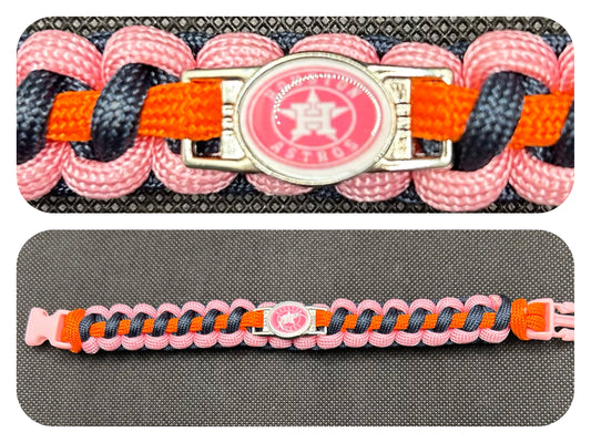 Houston Astros (Pink) Inspired Paracord/Survival Bracelet