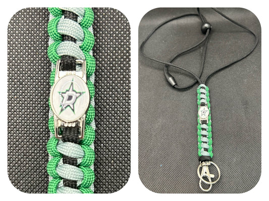 Dallas Stars Inspired Paracord/Survival Lanyard