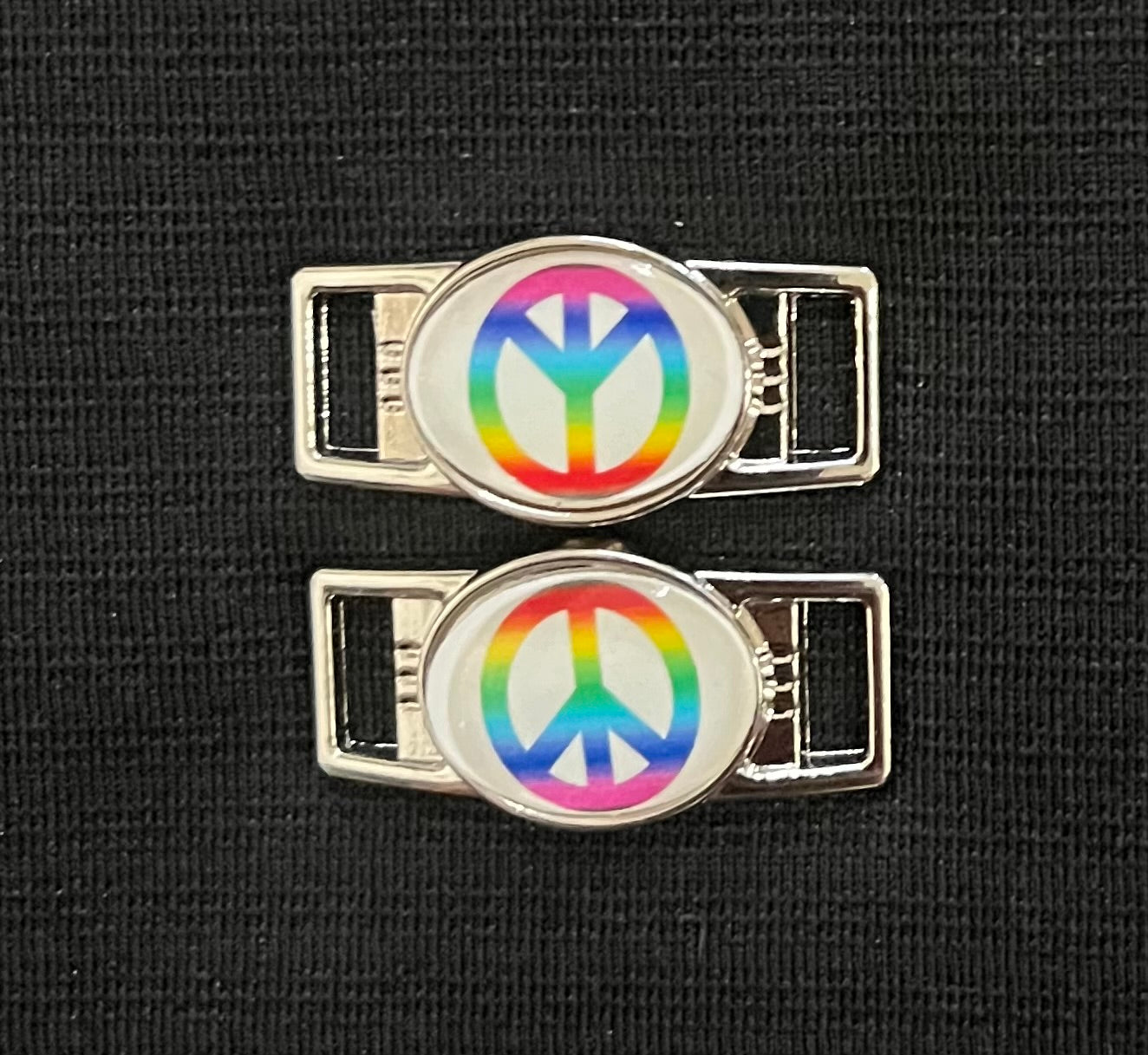 Rainbow Peace Paracord/Shoelace Charms (Set of 2)