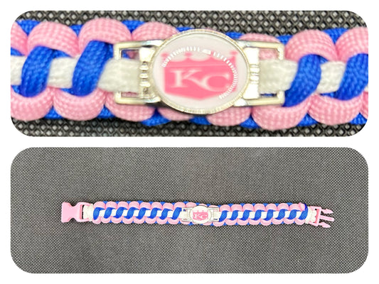 Kansas City Royals (Pink) Inspired Paracord/Survival Bracelet