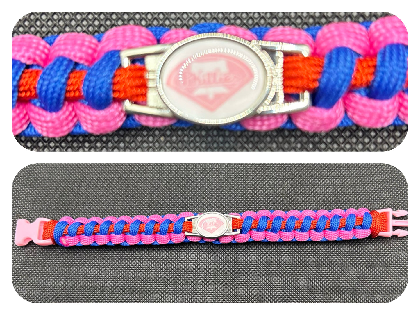 Philadelphia Phillies (Pink) Inspired Paracord/Survival Bracelet