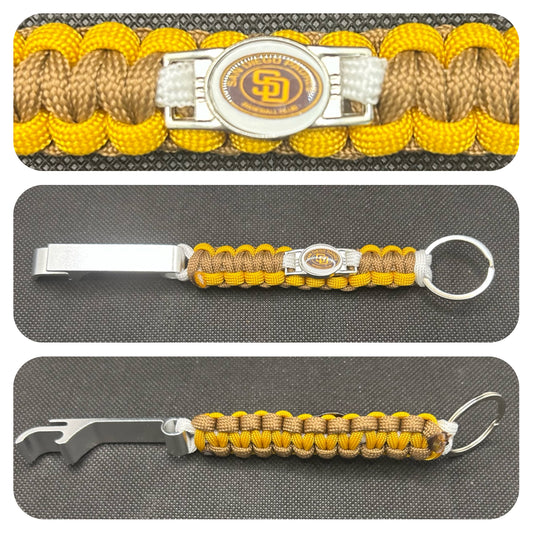 San Diego Padres Inspired Paracord/Survival Keychain with Bottle Opener