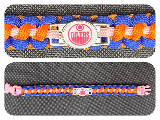 Edmonton Oilers (Pink) Inspired Paracord/Survival Bracelet