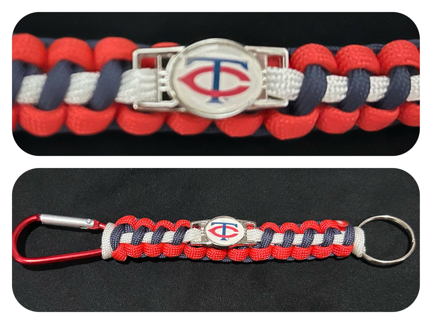 Minnesota Twins Inspired Paracord/Survival Keychain