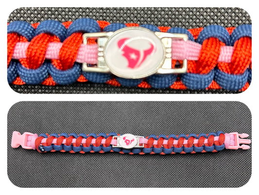 Houston Texans (Pink) Inspired Paracord/Survival Bracelet