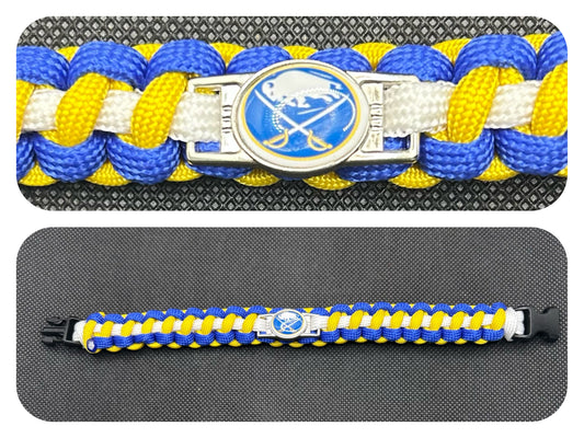 Buffalo Sabres Inspired Paracord/Survival Bracelet