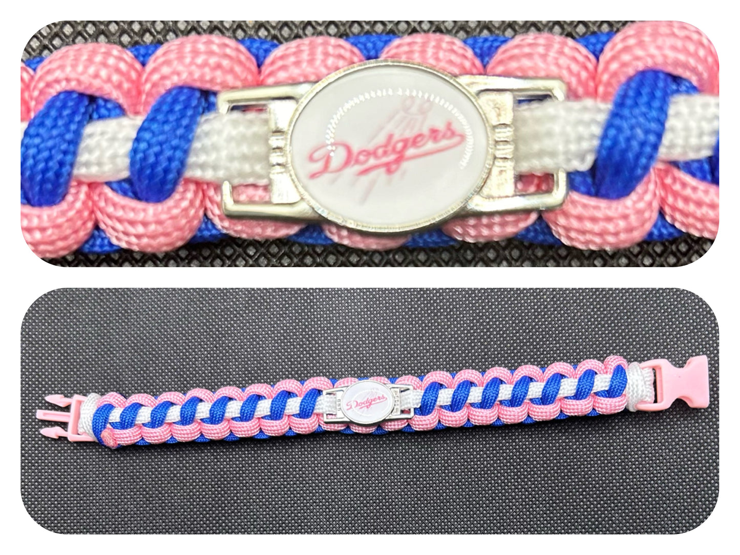 Los Angeles Dodgers (Pink) Inspired Paracord/Survival Bracelet