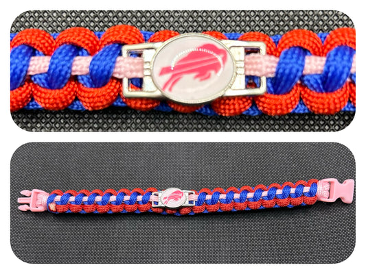 Buffalo Bills (Pink) Inspired Paracord/Survival Bracelet